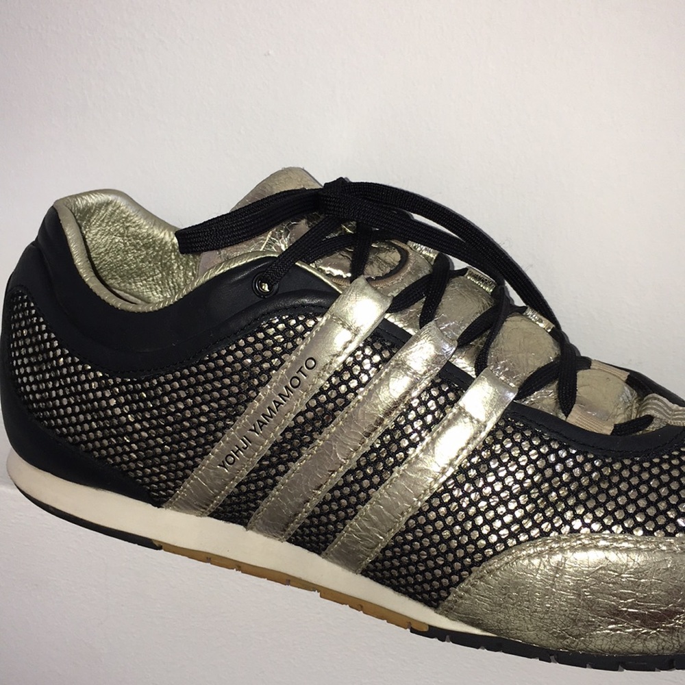 Yohji Yamamoto Y-3 Sz 10.5 Gold w/ Black Netting